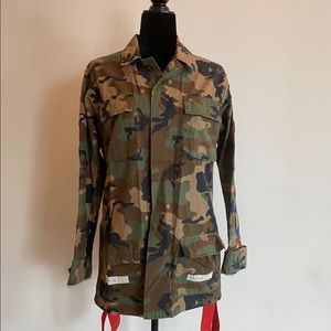 Authentic Off-White Embroidered Camouflage Field Jacket
